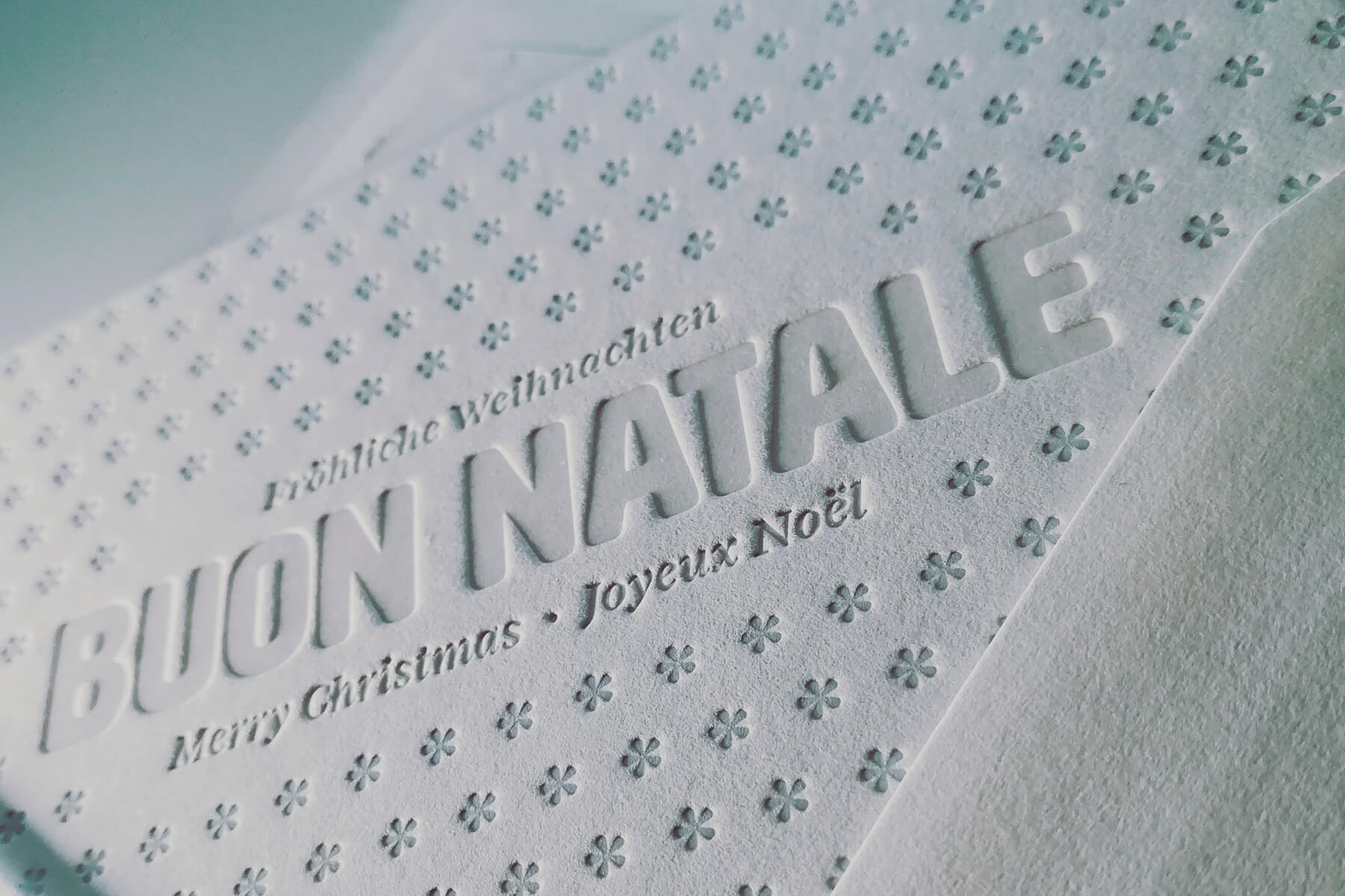 Cartolina di Buon Natale in letterpress